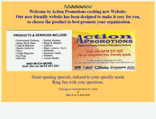 Tablet Screenshot of actionpromotions.com.au